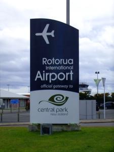 Rotorua airport sign
