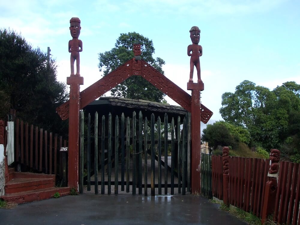 Whakarewarewa thermal village bolted gate divides the thermal valley