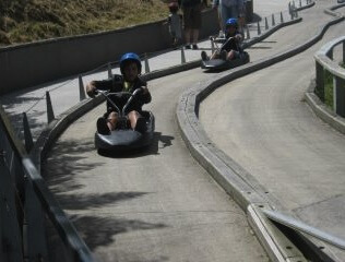Grandson Keyan Rotorua Luge in action. Grandson Keyan Rotorua Luge in action.