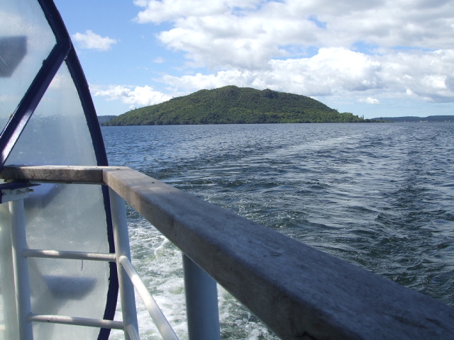 Mokoia Island from the back of the Lakeland Queen, Rotorua
