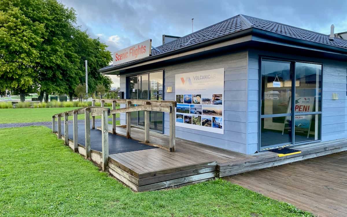 Volcanic Air Scenic Flights booking location.