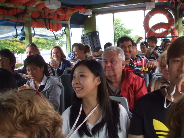 Rotorua duck passengers - mostly engaged with the conductor