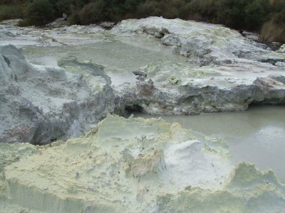 Sulphur rocks at Hells Gate, Rotorua