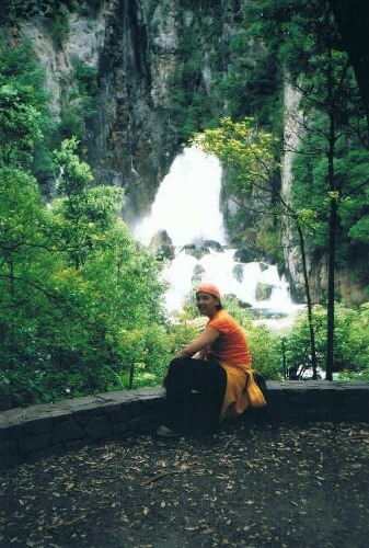 My daughter Elise at Tarawera Falls