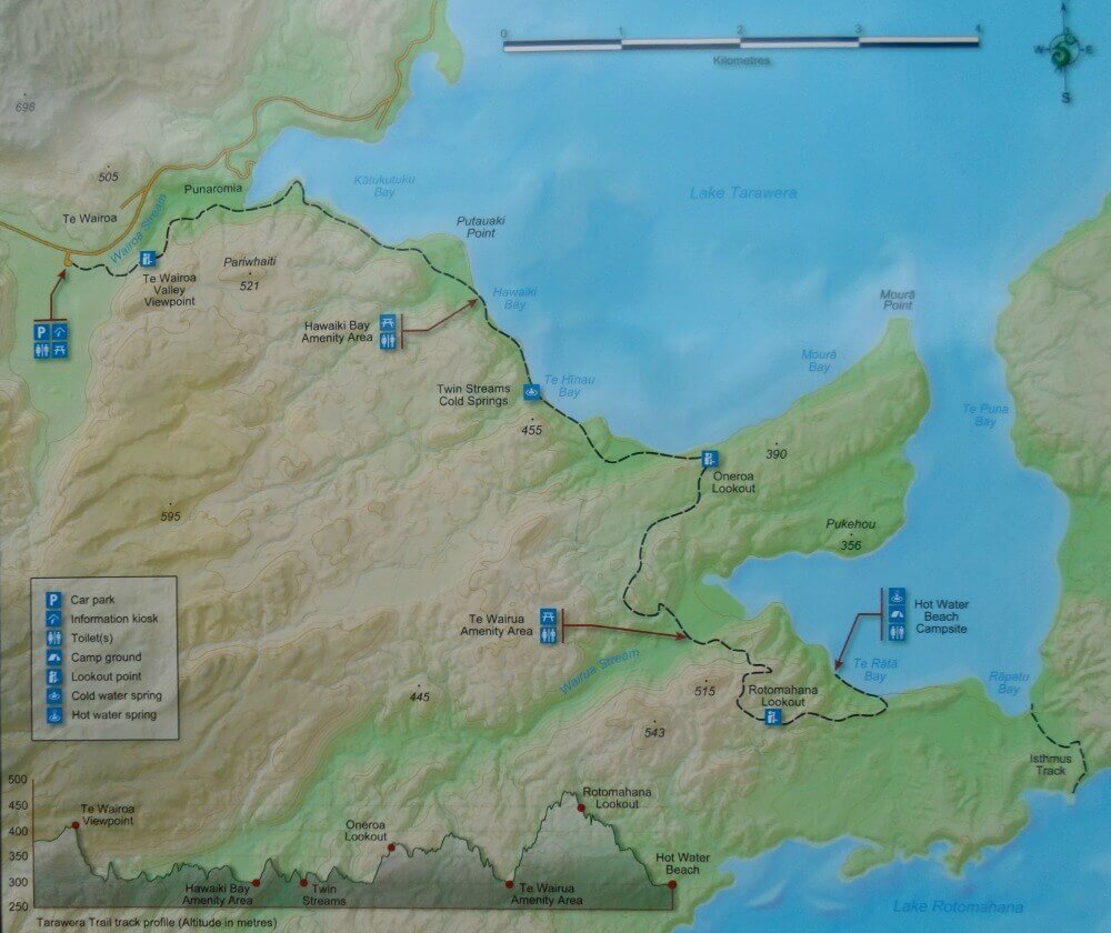 Tarawera Trail map