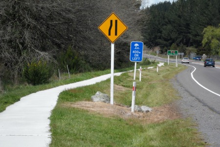 Te Ara Ahi cycle trail route looking south from the corner of SH 5 and Waipa Rd, Rotorua, NZ