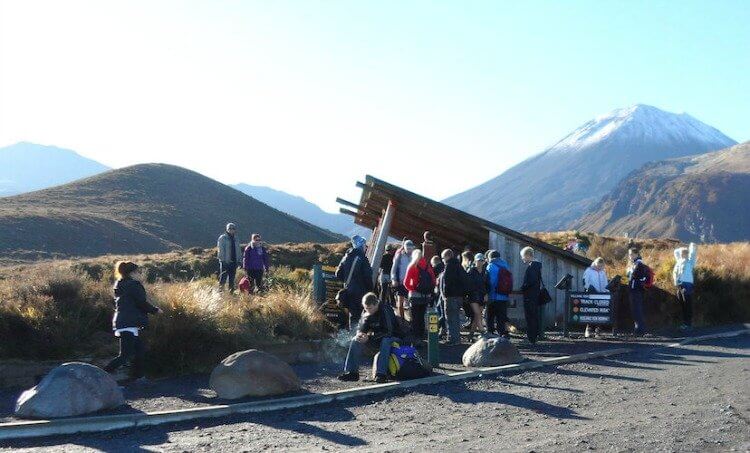 Tongariro Crossing - Mangatepopo Rd entrance to the crossing track