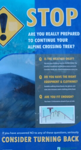 Tongariro Crossing - Stop Sign Tongariro Crossing - Stop Sign