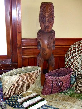 Flax weaving examples at the demo held at Rotorua Museu