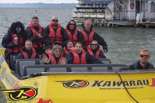 Katoa jet boat ready to leave jetty.