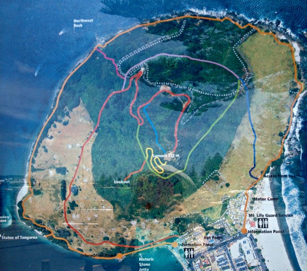 (Mauao) Mount Maunganui walking tracks map.