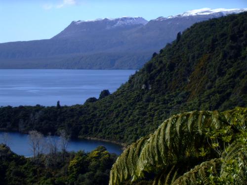 A snow-capped Mount Tarawera