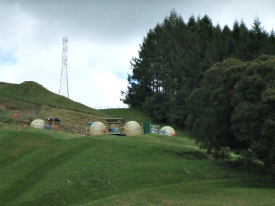 Balls lined up for Zorbing in Rotorua, NZ.