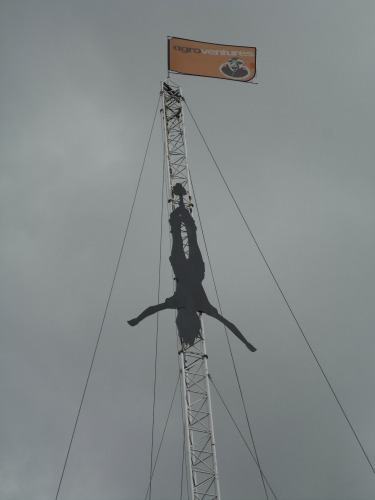 Rotorua Bungy giant silhouette at Velocity Valley.