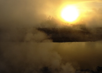 Sulphur Point, Rotorrua - sunrise over the Puarenga River