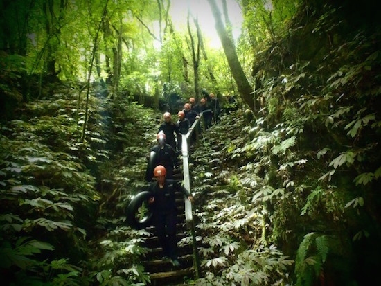 Waitomo Black Water Rafting descent to caves